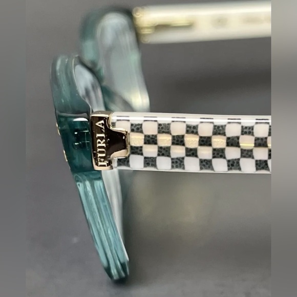 Furla ‘Linda’ Green Checker Eyeglasses 52-16-140 - Picture 4 of 6